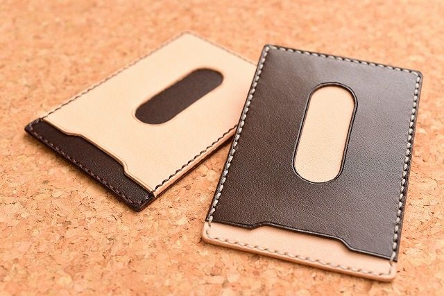 レザークラフト作品 手作りカードケース Ａさんの作品紹介します。めきちゃんの革細工 レザークラフト