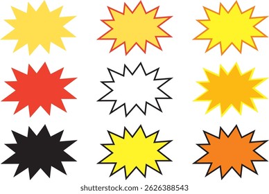 驚き・ビックリに使えるギザギザ吹き出しイラスト背景透過＆加工自由な無料フリー素材かくぬる素材工房