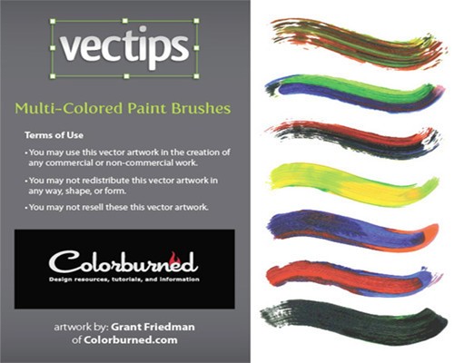 毛筆のストローク デザインパーツ セット：イラスト無料