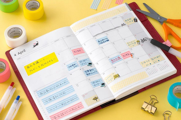 マステンプレートを使った可愛い手帳デコの方法