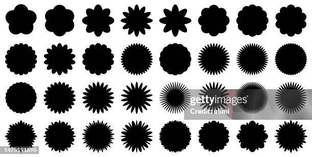 デイジーの花のシンプルな要素アイコン イラスト白青に分離Premiumベクトル素材