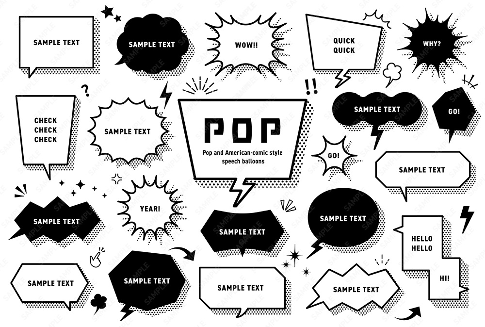 アメコミ風吹き出しイラスト無料イラスト・フリー素材なら「イラストAC」