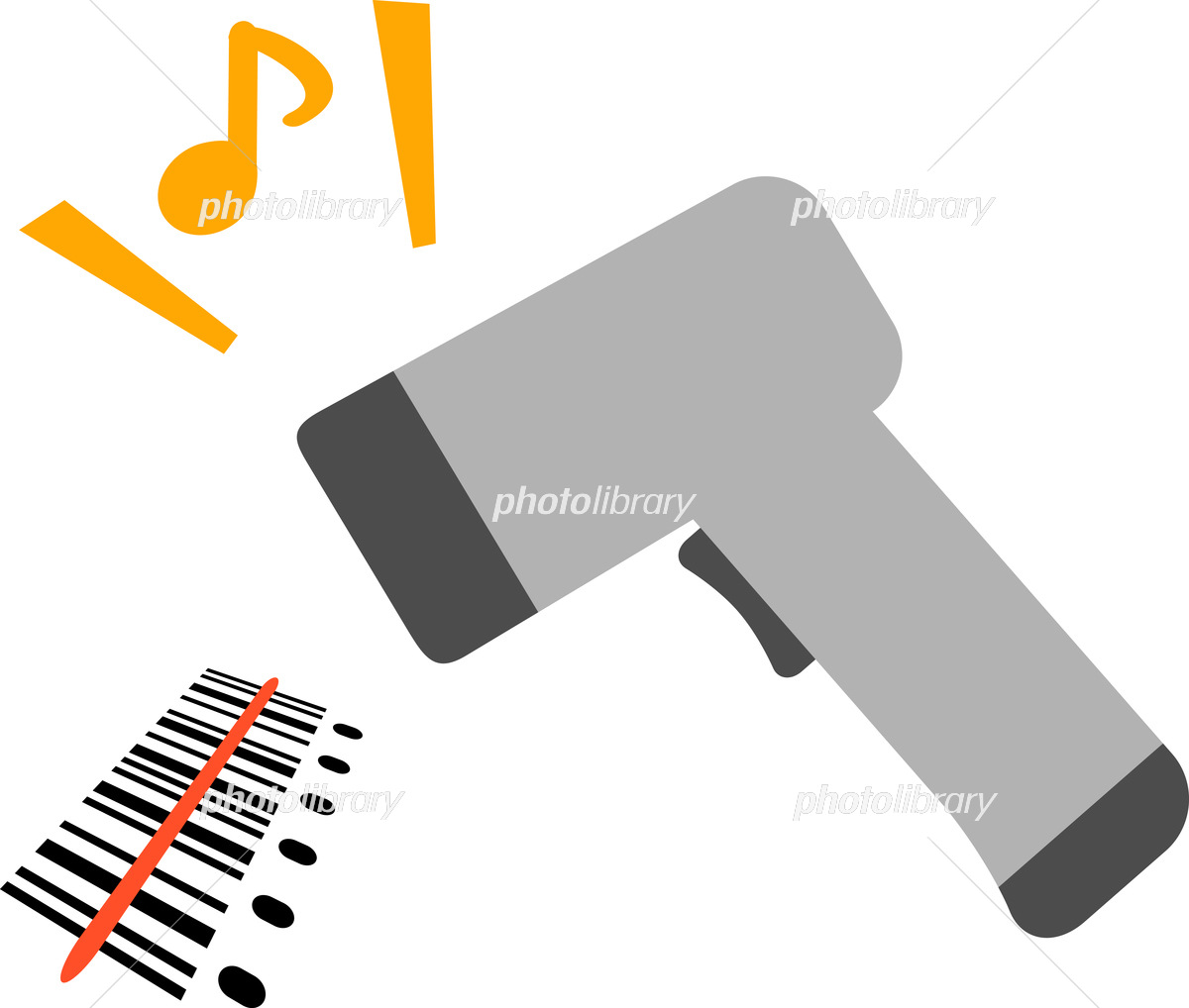 無線マニュアル白地にレーザー光でバーコードを読み取るバーコード リーダー。3 D レンダリング。の写真素材・画像素材 Image 80530125