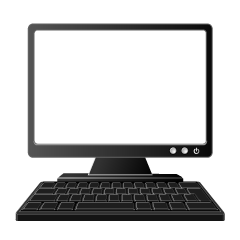 シンプルなノートパソコンのフリーイラスト