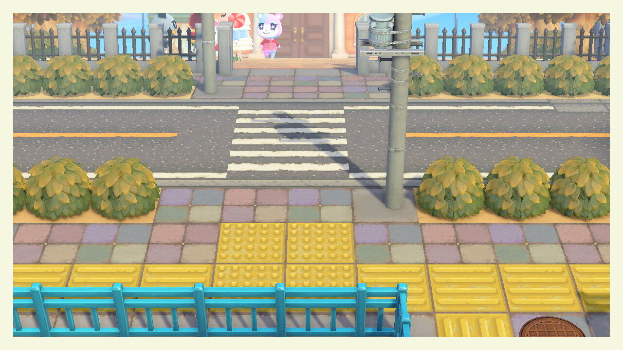 とび森地面マイデザイン「水路」QRコードルーンのおやつ