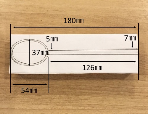 木彫スプーン 半加工品 カバ材 200×40×厚20mmゆめ画材