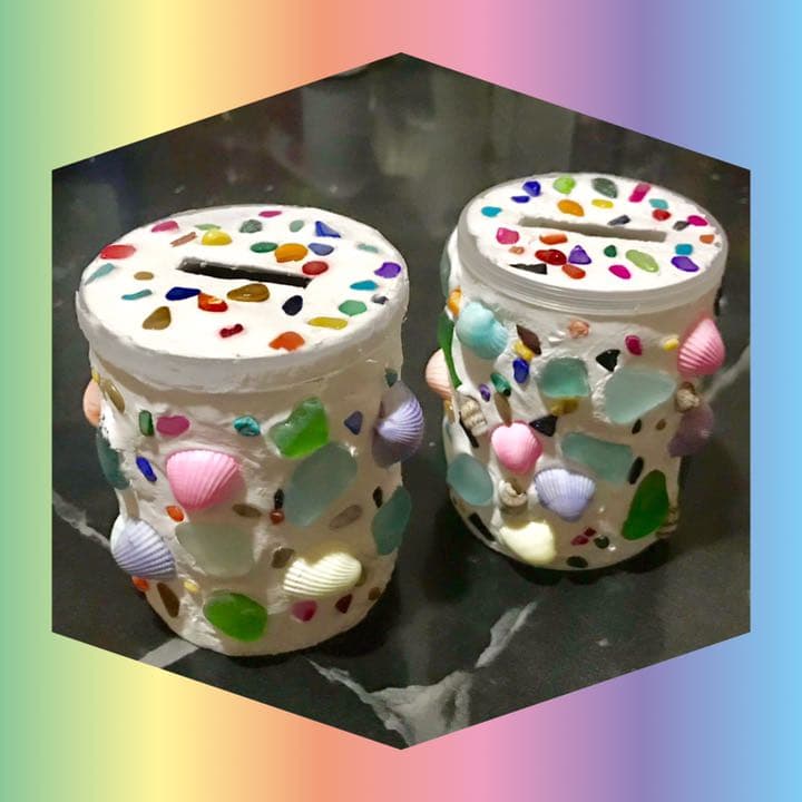 貝殻を使った簡単工作！貯金箱・写真立て・瓶詰水族館・エコマグネットを作ってみたひとりっ娘小学生の母365