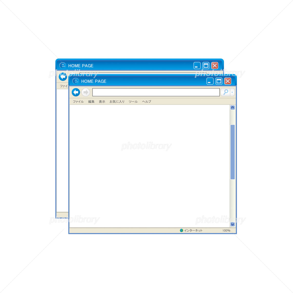 Webブラウザウィンドウ。ベクトル分離イラスト。 Webウィンドウ画面のモックアップ。影付きの空のインターネットパッド。株式ベクトル。 EPS 10Premiumベクトル素材
