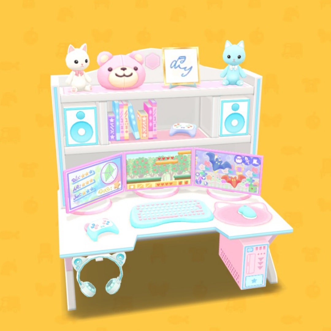 あつ森 水色とピンクのゲーミング部屋作り┊Creating a simple and cute light blue and pink gamingroom. 部屋レイアウト- YouTube