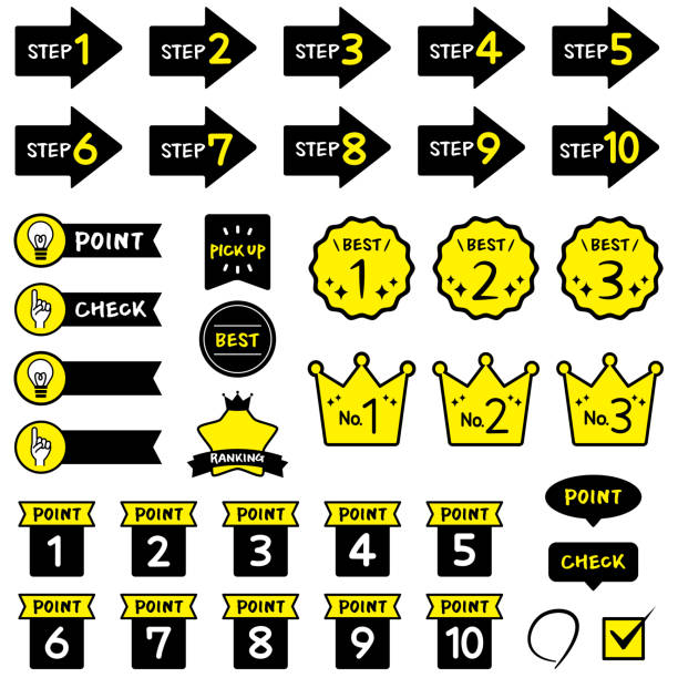 水彩パステルカラーの数字アイコン：イラスト無料
