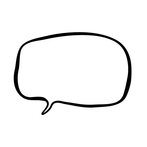 かわいい手書きの白地付き吹き出し イラスト