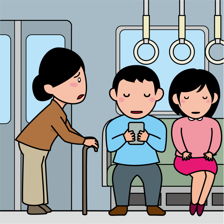 車内 電車 座るのイラスト素材 - PIXTA