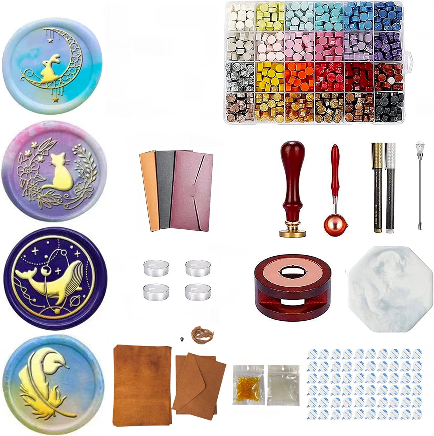 Amazonシーリングスタンプ 電気仕様 シーリングワックス用の電気炉オーブンを装備 シーリングワックス スプーン 剥せる シーリングスタンプ30色 DIY シーリングスタンプ 初心者セット 招待状 ギフト レターヘッド 装飾 説明書付き30色 - 初心者セット2