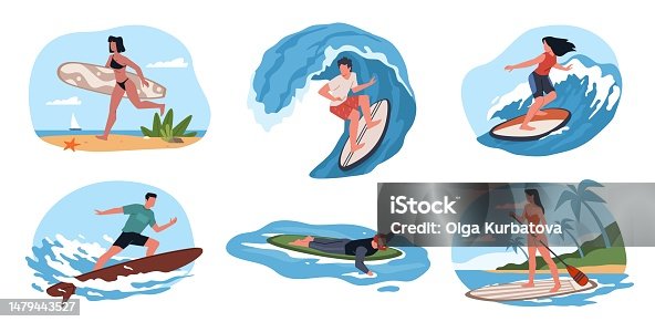 サーフィン アイコン セット ビンテージ サーフィン デザイン素材のセット イラストEPS 無料ダウンロード - Pikbest