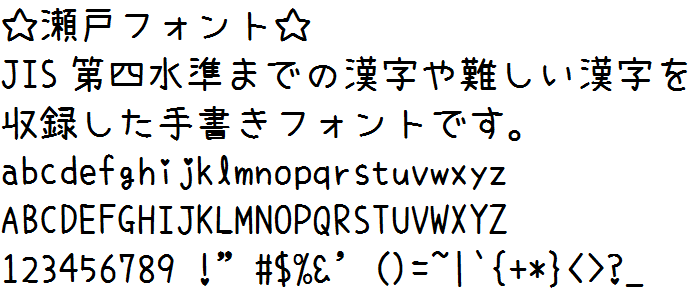 ほのか丸ゴシックfontにゃ