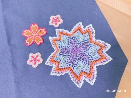 レース刺繍の縫い付け方を教えてください。画像のようなシフォン生地に刺- Yahoo!知恵袋