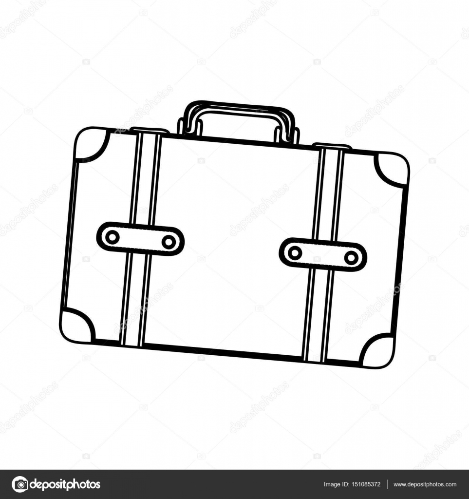 スーツケースアイコンのシルエットイラスト - ONWAイラスト
