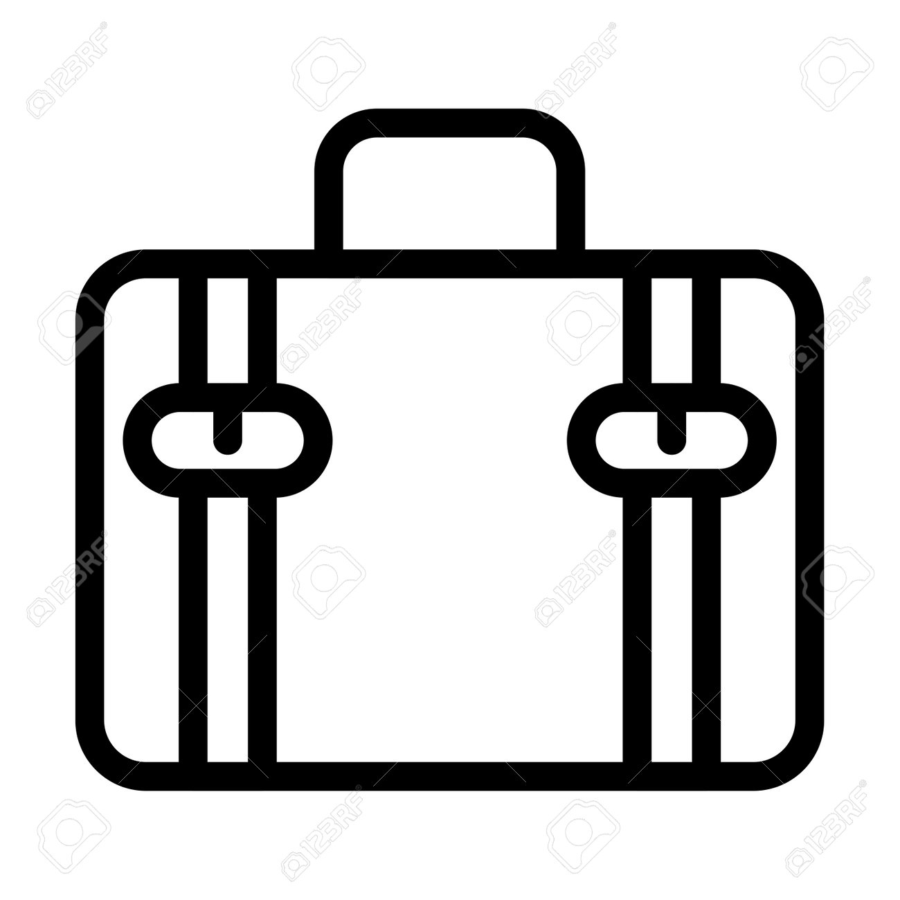 モノクロ 白黒 単色 線画 トランク カバン 旅行 旅行カバン 革 鞄 スーツケース 古い レトロ イラスト素材6366427-フォトライブラリ