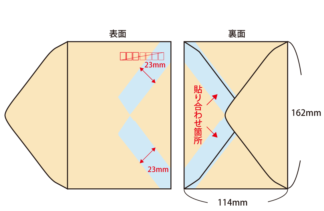 データ作成用テンプレート オリジナル封筒用：封筒展開図羽車公式サイト 紙・印刷・デザイン
