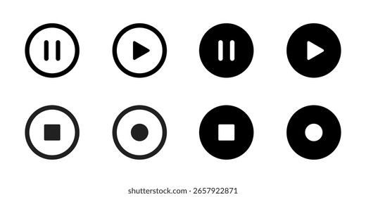 動画などの「再生ボタン」アイコンのフリー素材 商用可