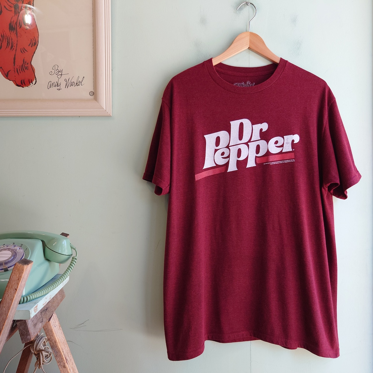 I'm a Pepper DrPepperドクターペッパー ロゴ 七分袖 ラグランTシャツ 白×ワインレッド 2XL☆特大 - SixpacjoeWeb Shop