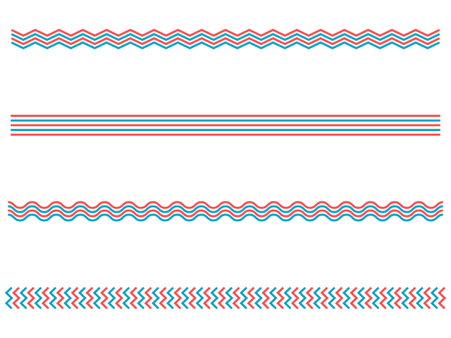 和風・シンプルな筆の罫線イラスト無料の線・ライン素材 飾り罫線イラスト.com