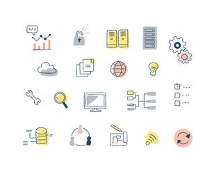 プログラミングのアイコンを設定のイラスト素材・ベクター Image 20959636