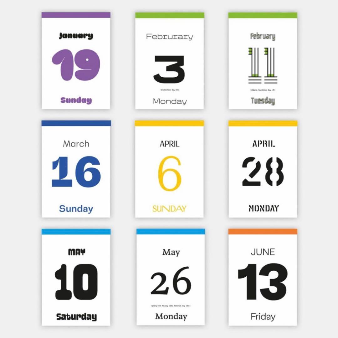 Typodarium 2026 タイポダリウム 日めくりカレンダー フォント font ドイツ 卓上 壁掛け 2026年1月始まり