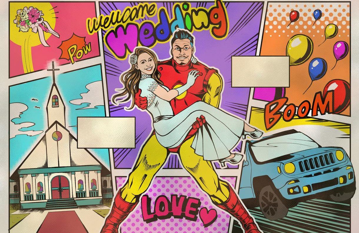 G248-9 アメコミ風ポスターデザインお仕事紹介＋質問解決ブログイラスト制作の株式会社アット