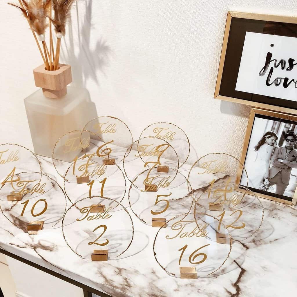 テーブルナンバー 結婚式花嫁DIYテンプレートUnbrilla