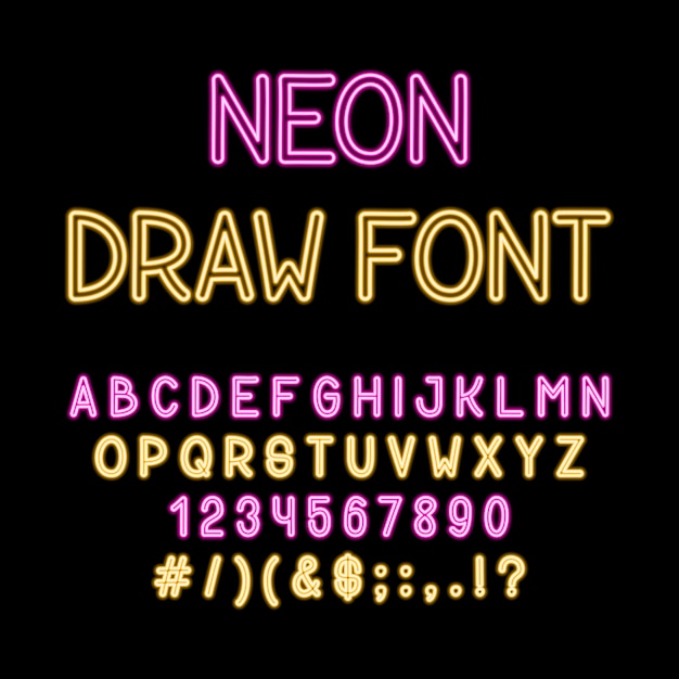 ネオン管文字フォント. ストックベクター ©Epifantsev 117656368