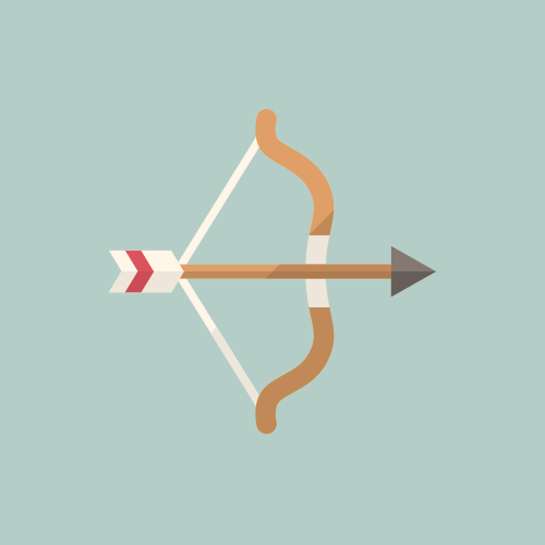 弓の武器のアイコンを設定します。 Webデザインの白い背景で隔離の弓武器ベクトルアイコンの等尺性セットPremiumベクトル素材