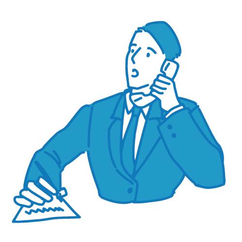 電話をする焦る男性会社員の無料イラストフリーイラスト素材集 ジャパクリップ