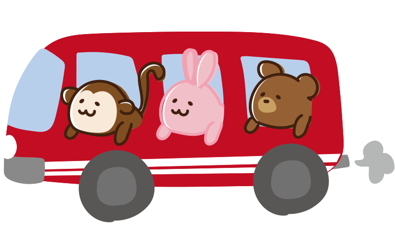 バスのイラスト 路線バス・スクールバス8カット- イラストくん