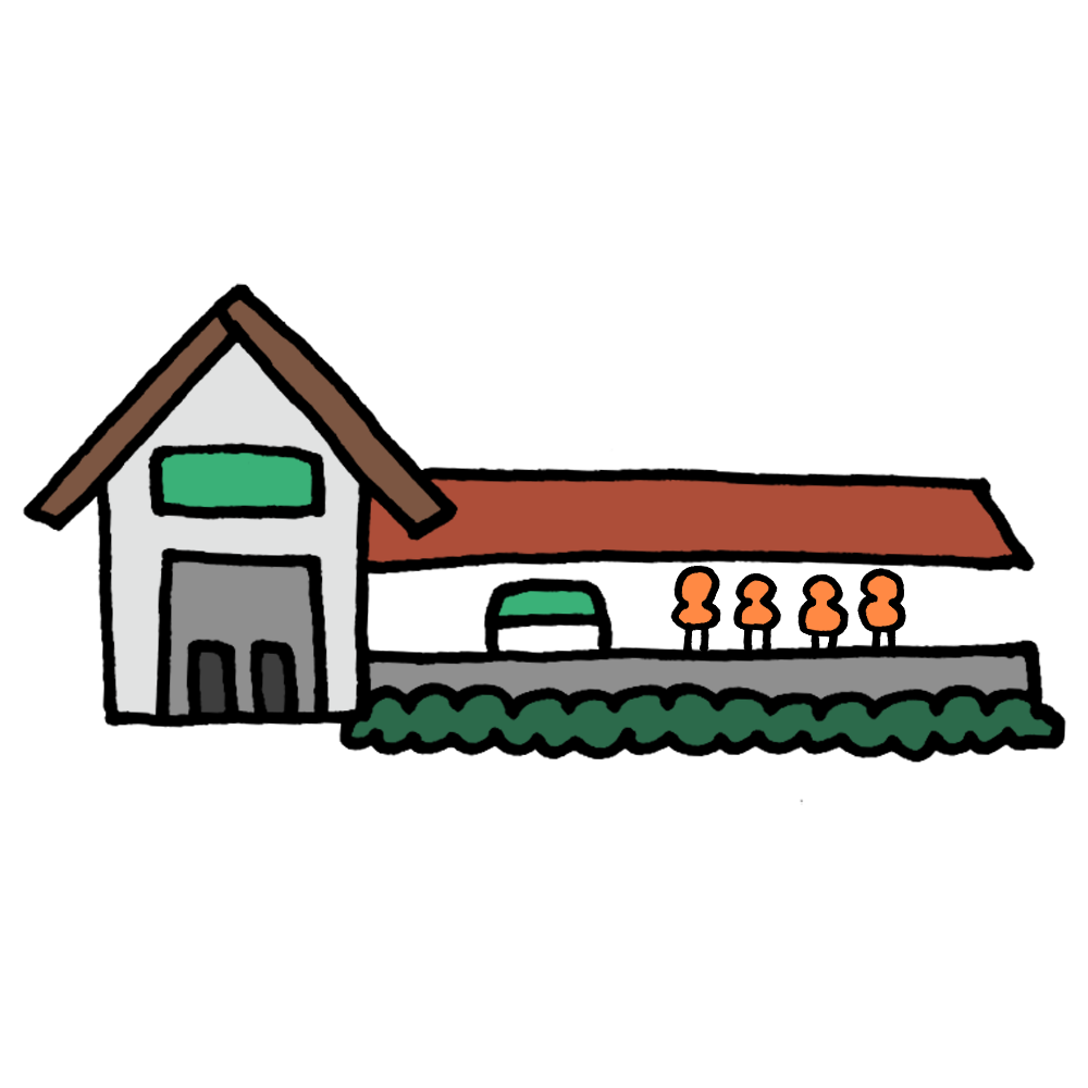 小さな駅の建物の無料イラスト80057素材Good