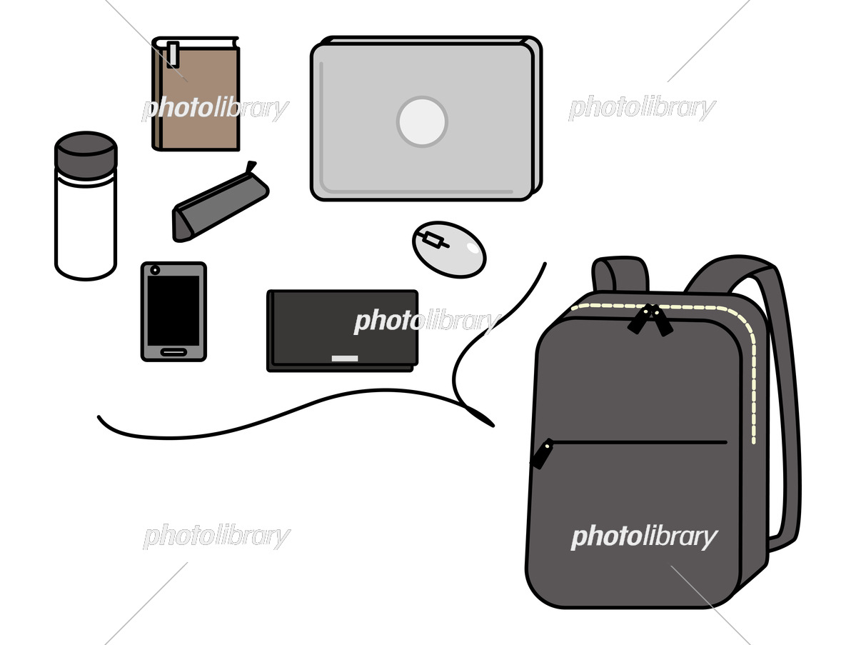 グレーのビジネスのリュックサックのイラスト無料のフリー素材 イラストエイト