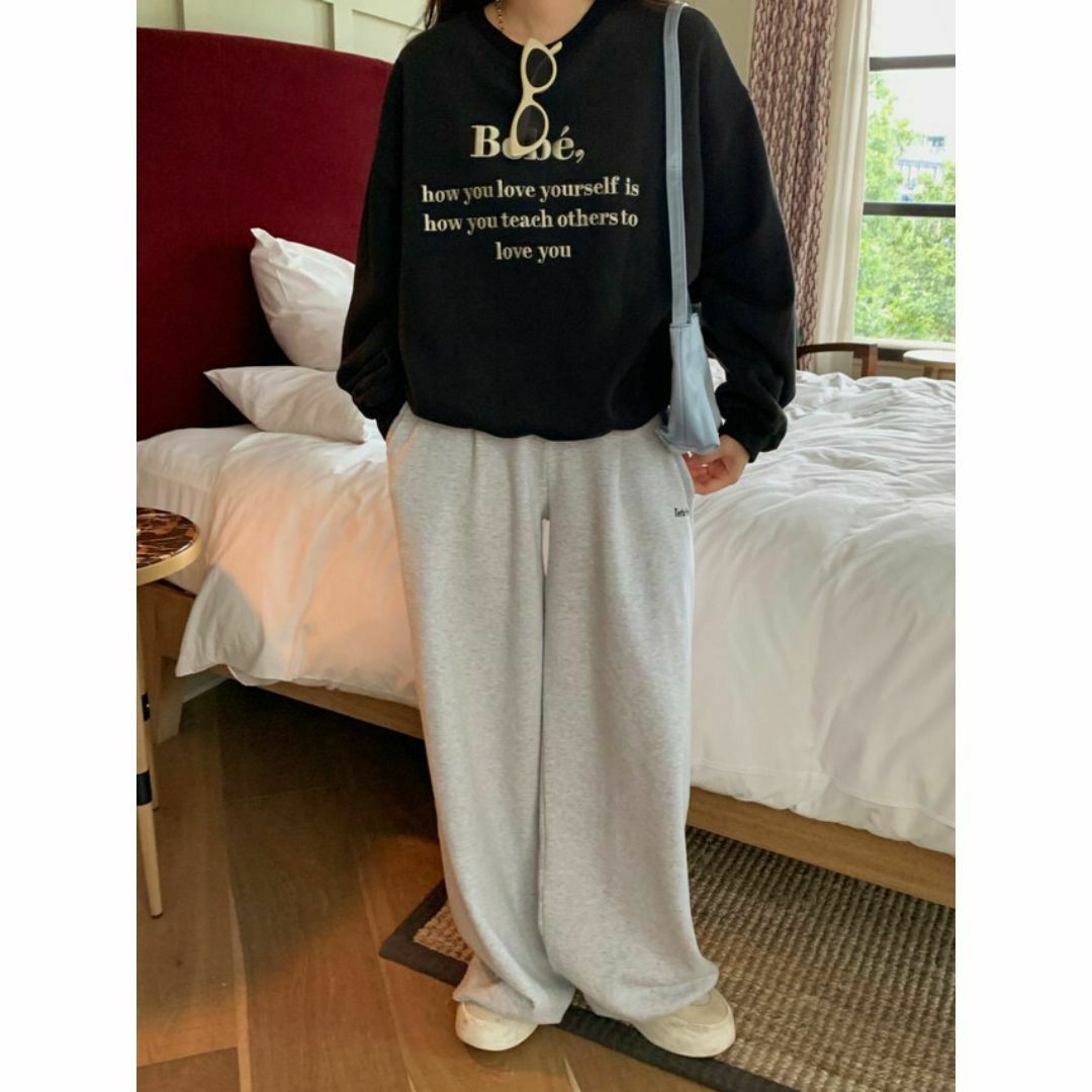 英字プリントロゴ ゆったり スウェット トップスレディースファッション,トップス,パーカー・トレーナー韓国レディースファッションなら通販サイトDazzleダズル