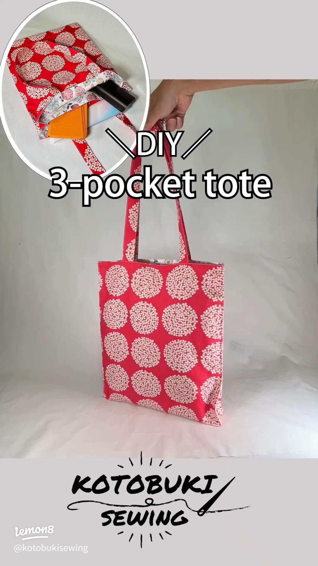 見返し付き トートバッグの作り方マチ広め・内ポケット付き