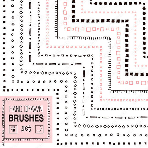 Photoshop ＆ Illustrator用レースのブラシセット 商用可・AI・ABR－ Free-Style – ALL FREE