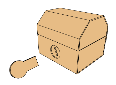 ダンボールと厚紙で作る鍵付き宝箱の作り方１ - 相楽製作所