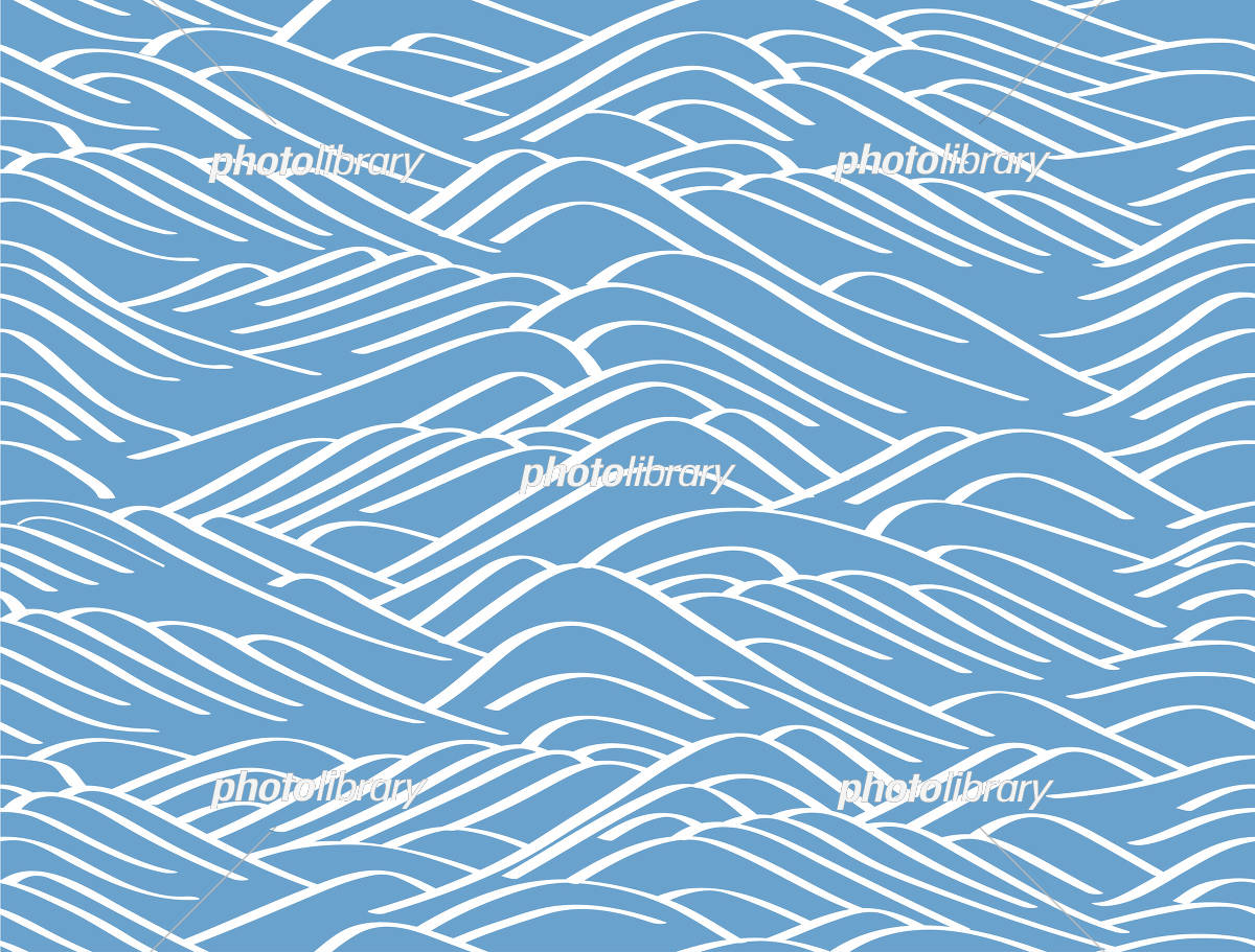 和柄・青海波模様のパターンちびそざい＊白黒おたよりイラスト