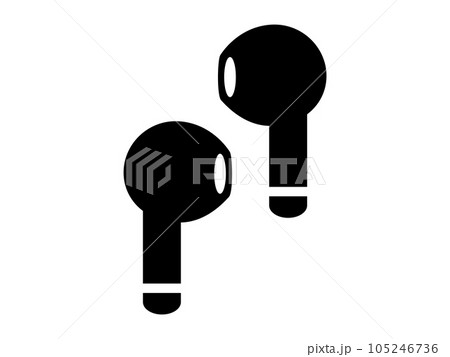 ワイヤレスイヤホンアイコン。アウトラインワイヤレスイヤホンベクトルアイコンカラーフラット分離のイラスト素材・ベクター Image 175694676