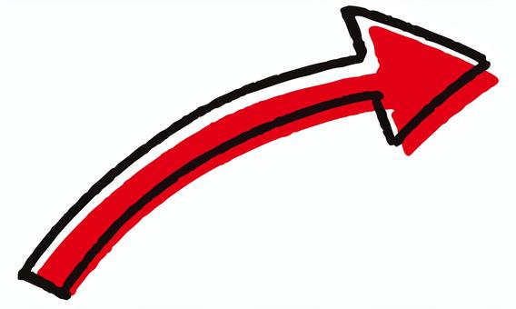 シンプルな右向きの角丸矢印 赤 のイラスト素材216711096 毎月1点無料 フリー のストックフォト イメージマート