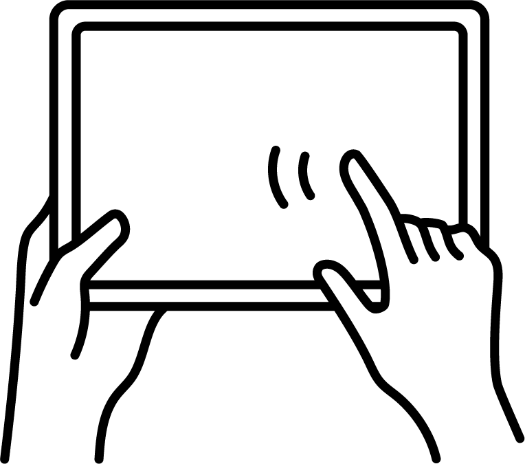 タブレットを操作のアイコンフリーのアイコンイラスト素材 icon-pit