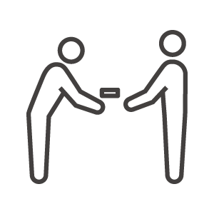 オフィス22-名刺交換 -仕事の無料イラスト素材-イラストポップ