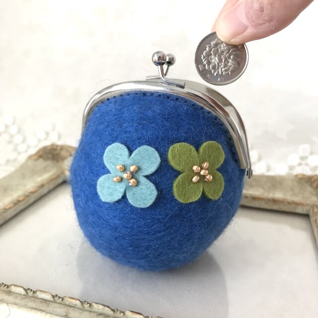 羊毛フェルト３Dにゃん玉三毛猫♂がま口財布 小銭入れ・コインケース Ｊ＆ＢtanakaSUN. 通販 17104896Creema クリーマ