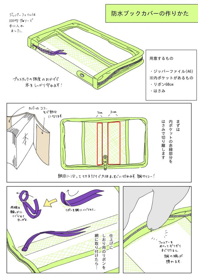 手作り透明ブックカバーには100均のコレがイイ！ハンドメイドの作り方・アイデア暮らしニスタ