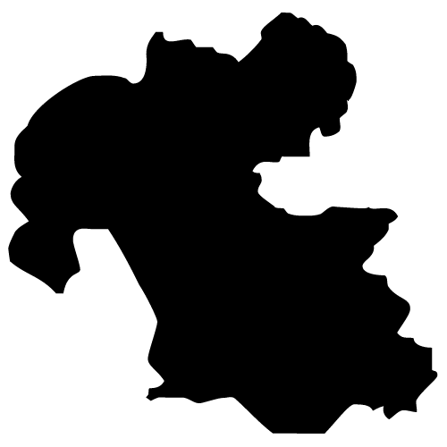 白黒の都道府県日本地図イラストのフリー素材イラストイメージ