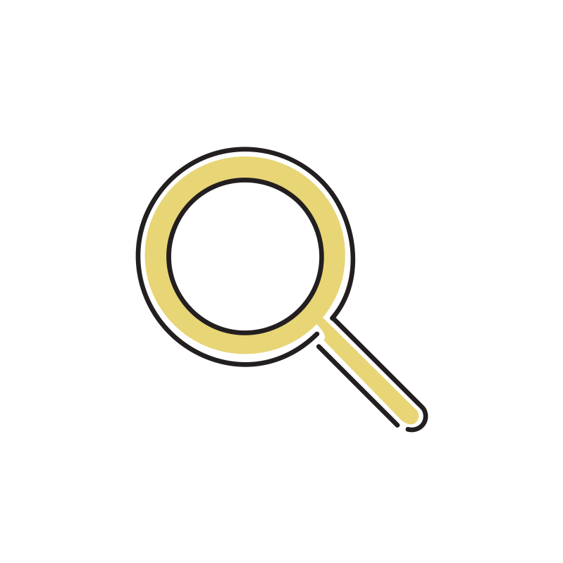 虫眼鏡のアイコン 拡大マーク ：イラスト無料