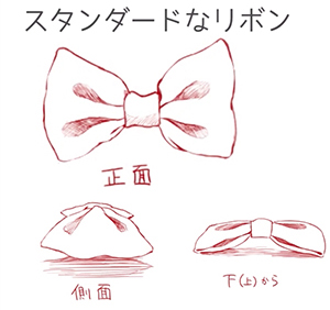 リボンの描き方 絵の描き方 No.11 鹿角時計